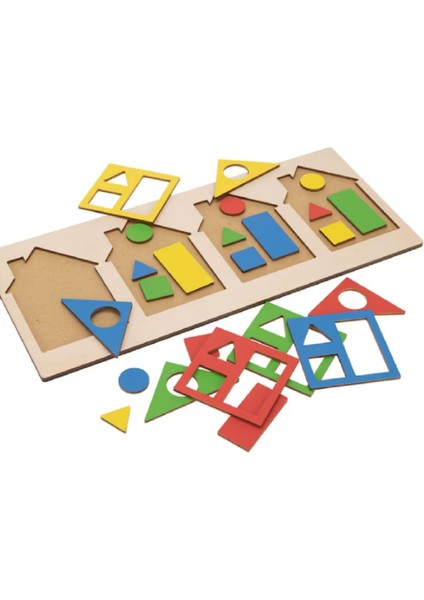 Renkli Ahşap Yapboz, Eğitim Tahtası, Şekiller ve Geometrik Figürler Seti fiyatları