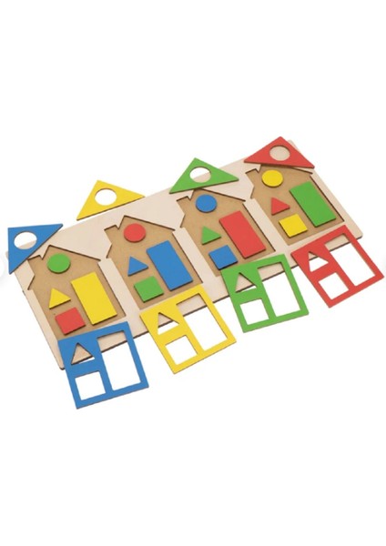 Renkli Ahşap Yapboz, Eğitim Tahtası, Şekiller ve Geometrik Figürler Seti modelleri