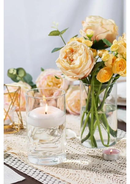 1 Adet Silindir Cam Vazo 20 cm Yükseklik 10 cm Genişlik El Imalatıdır