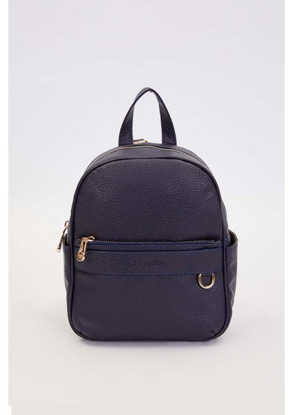 Lacivert Fermuar Gözlü Sırt Çantası