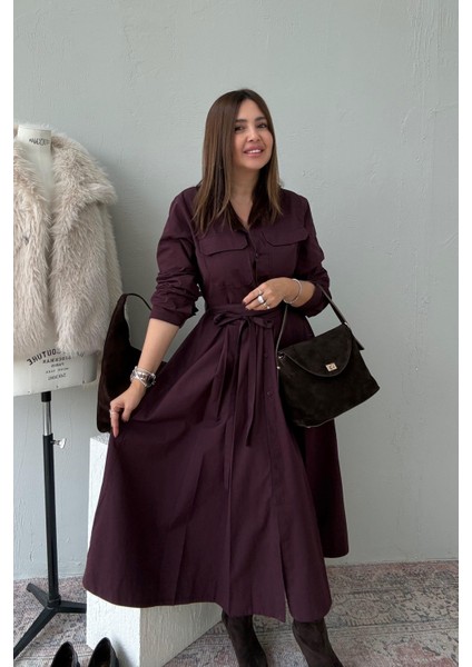 Vişne Çürüğü Cep Detaylı Elbise fırsatları