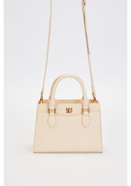 Krem Çift Gözlü Klasik El Çantası