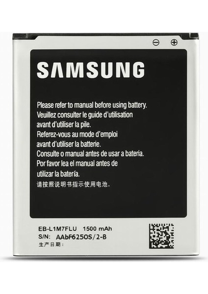 Samsung Galaxy S3 Mini EB-F1M7FLU Batarya Pil 3,7 V 1500 Mah