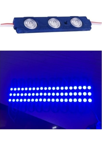 Mercekli Modül LED Parmak LED Lamba 12 Volt 1 Adet Mavı