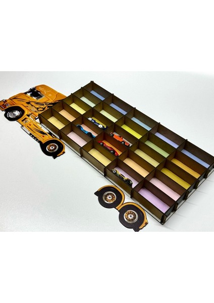 Siyah Oyuncak Araba Rafı 25'li Tır Modeli, Uygun ve Şık Depolama Çözümü modelleri