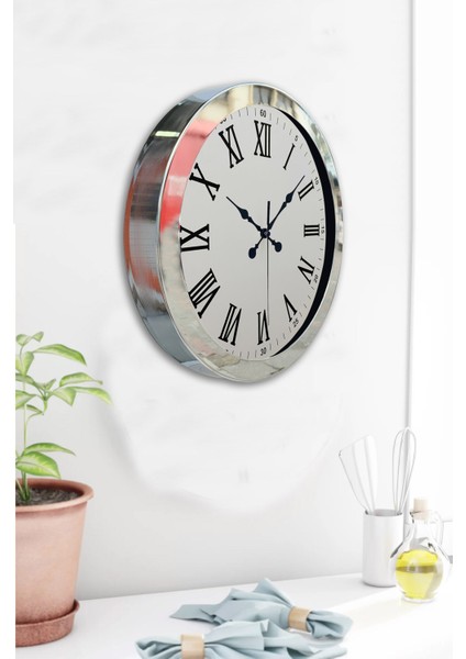 36 cm Krom Elegans Duvar Saati modelleri