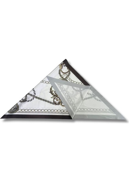 Zincir Desenli Kahverengi Üçgen Fular Bandana Estacraft - 100X45 cm fiyatları