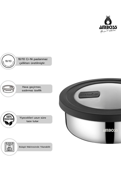 Nova 6 Parça Paslanmaz Çelik Saklama Kabı 14-16-18 cm fiyatları