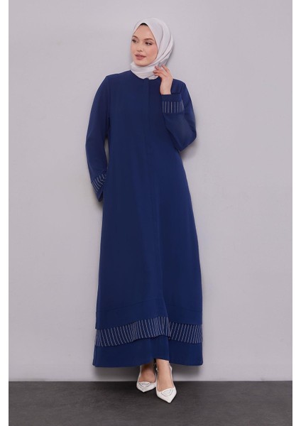 Lacivert Etek Ucu Katlı Ferace fiyatları