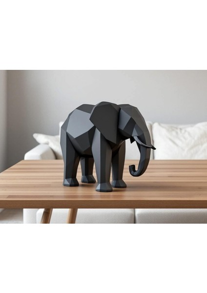 3D Geometrik Fil Biblo – Ev & Ofis Dekorasyonu modelleri