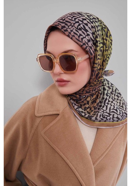 Hardal Renk Geçişli Desen Soft Eşarp