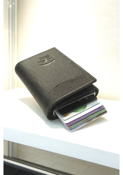 Rfid Özellikli Patlı Mekanizmalı Cüzdan Kartlık -Dokulu Suni Deri modelleri