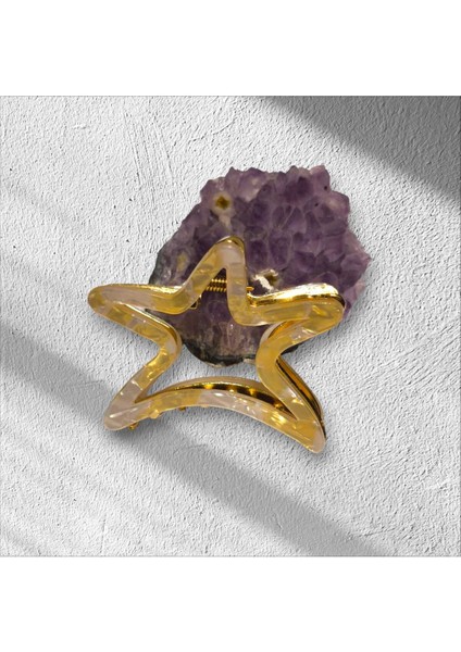 Sedefli Yıldız Kemik Metal Mandal Toka ( BC-1171 )