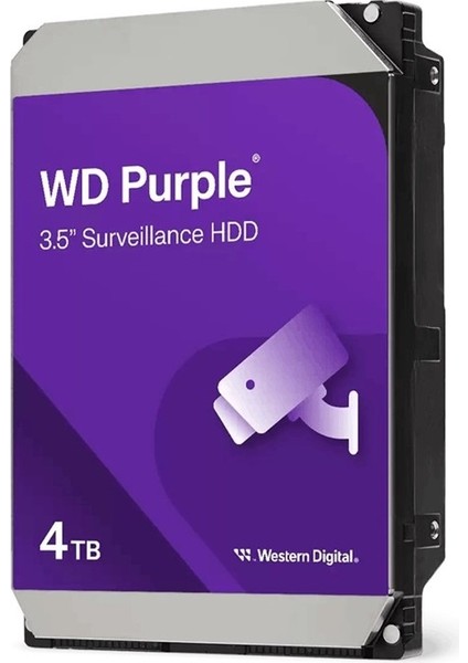 4 Tb Wd 3.5 Purple Sata3 5400RPM 128MB 7/24 Guvenlık WD44PURZ (3 Yıl Resmı Dıst Garantılı)