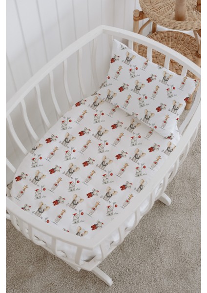 %100 Pamuklu Poplin Anne Yanı Beşik Nevresim Seti - Sevimli Kış Masalı fiyatları