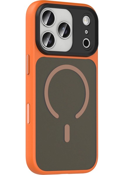 iPhone Uyumlu 17 Pro Max Kılıf Mat Arka Yüzey Wireless Şarj Özellikli Zore Flet M-Safe Kapak fiyatları