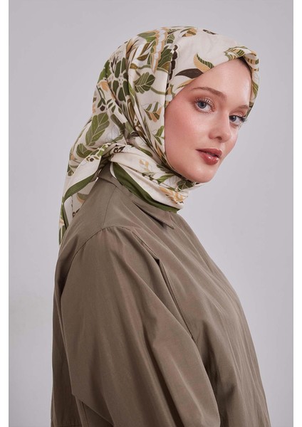 Yeşil Çiçek Yaprak Desen Aura Eşarp fiyatları