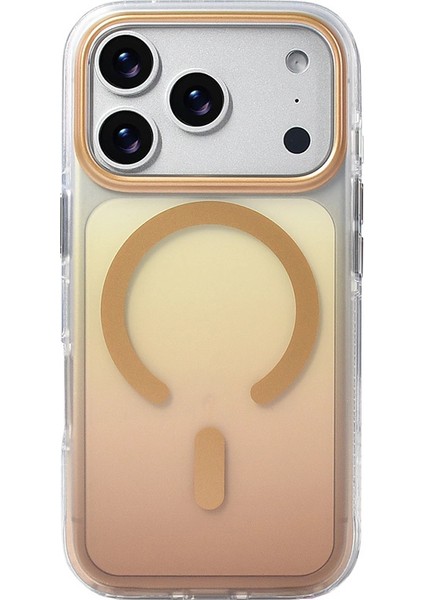 iPhone Uyumlu 17 Pro Kılıf M-Safe Şarj Özellikli Transparan Renk Geçişli Zore Toros Kapak fırsatları