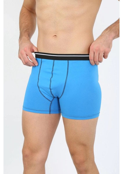 Erkek Pamuk Likralı Boxer Mavi modelleri