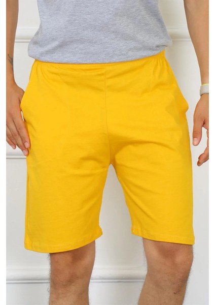 Erkek Pamuk Sarı Şort fiyatları