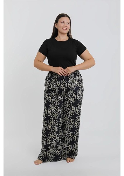 Kadın Büyük Beden Lacivert Rahat Kesim Baggy Tek Alt indirimleri