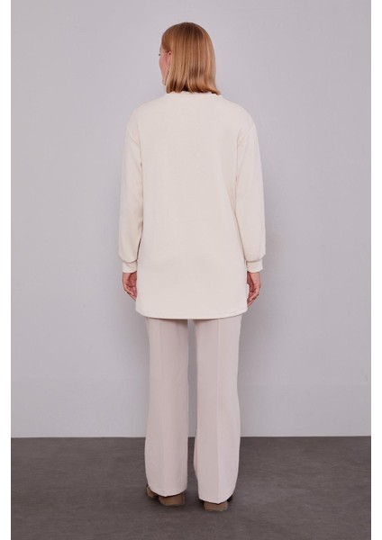 Krem Inci Detaylı Sweatshirt fırsatları