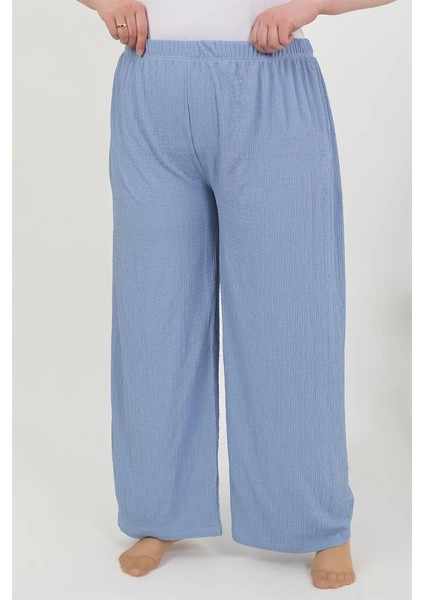 Kadın Büyük Beden Bürümcük Pantolon Mavi fiyatları