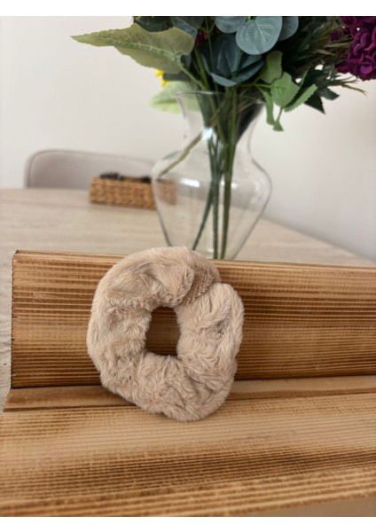 Peluş Scrunchıe (Lastik Toka) Taş Rengi fiyatları