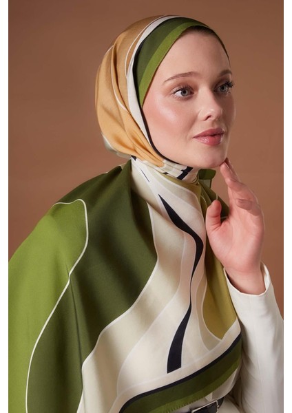 Yeşil Kamuflaj Desen Aura Eşarp modelleri