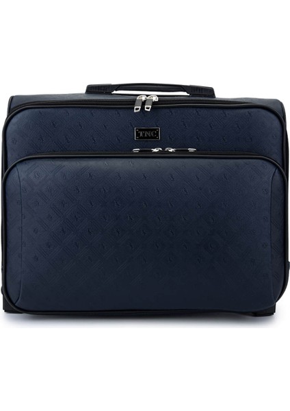 Unisex Suni Deri Lacivert Valiz 971 56 Kabın Pılot Valız Lacı Mng