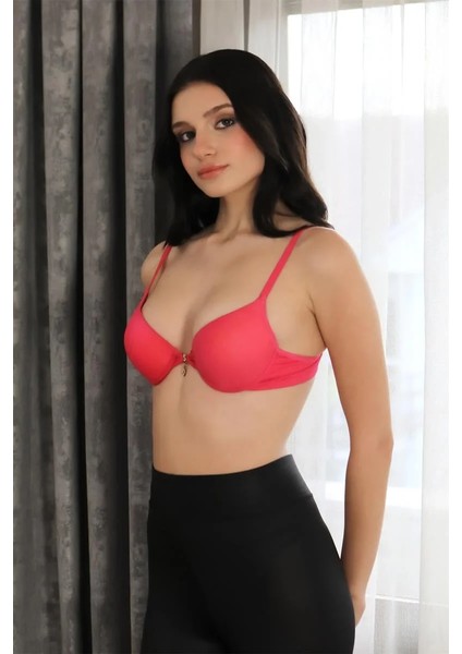 Kadın Destekli Balenli Sütyen Fuşya