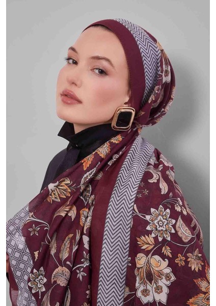 Bordo Lale Desen Sport Şal fiyatları