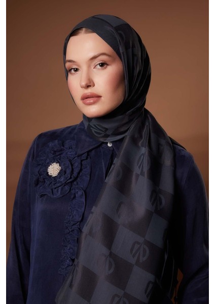 Antrasit Kare Lvd Baskılı Naia Jakar Şal modelleri