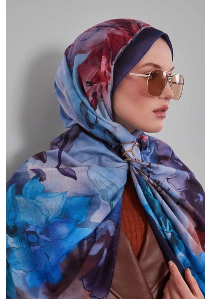 K.lacivert Zambak Baskılı Sport Şal fiyatları