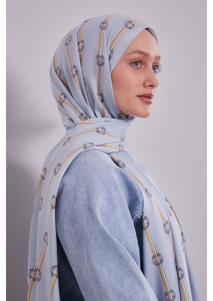 A.mavi Çizgili Halka Desen Club Şal modelleri