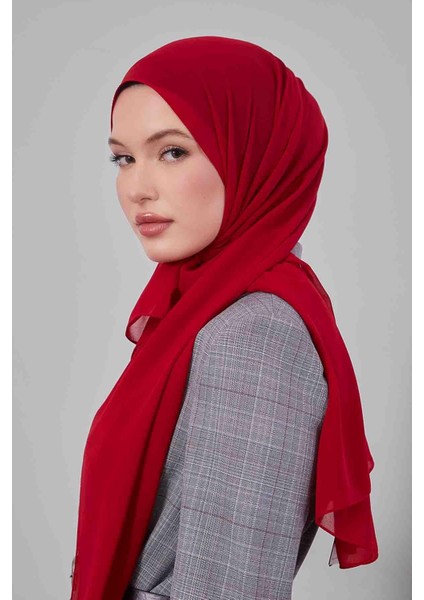 Kırmızı Lux Şifon Şal fiyatları