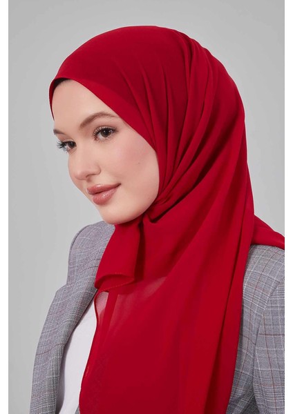 Kırmızı Lux Şifon Şal modelleri