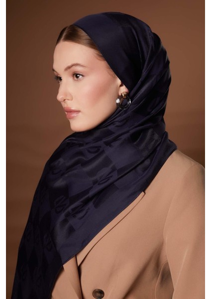 Lacivert Kare Lvd Baskılı Naia Jakar Şal fiyatları