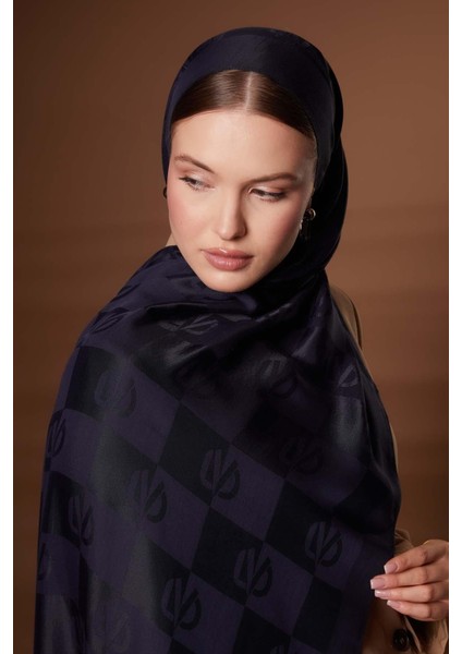 Lacivert Kare Lvd Baskılı Naia Jakar Şal fırsatları