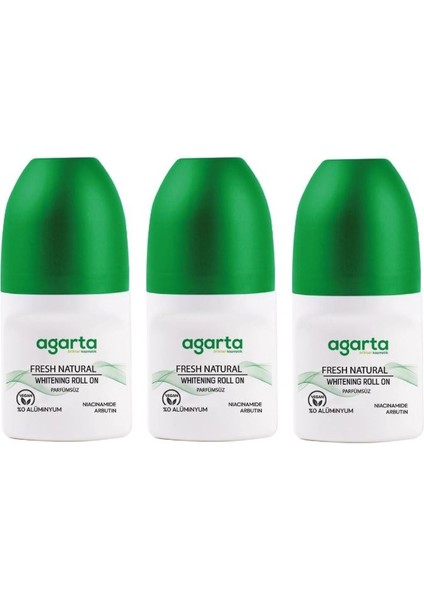 Ter Kokusu Önleyici Parfümsüz 24 Saat Etkili Unisex Natural Roll-On 50 ml x 3 Adet