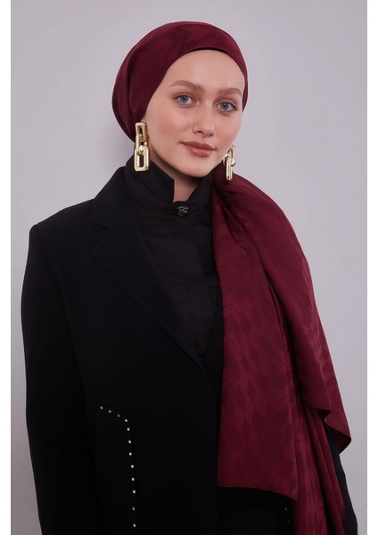 Bordo Yön Desen Blue Jakar Şal modelleri