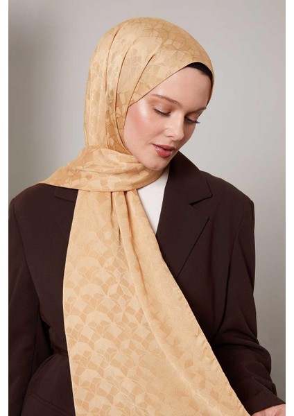Gold Kristal Desen Jakar Capri Şal
