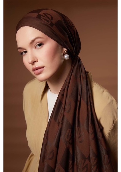 Kahve Kare Lvd Baskılı Naia Jakar Şal