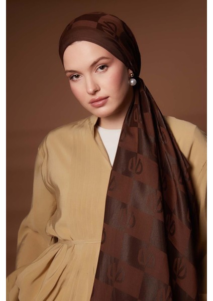 Kahve Kare Lvd Baskılı Naia Jakar Şal