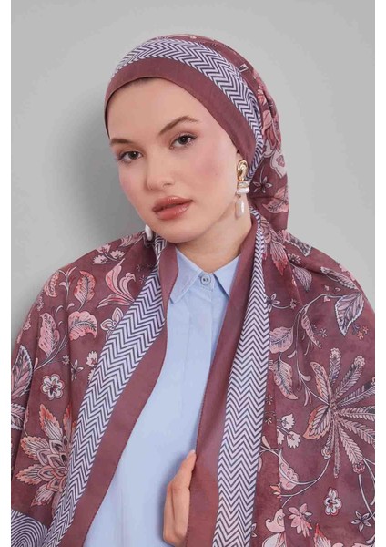 Kiremit Lale Desen Sport Şal