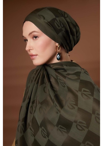 Yeşil Kare Lvd Baskılı Naia Jakar Şal modelleri
