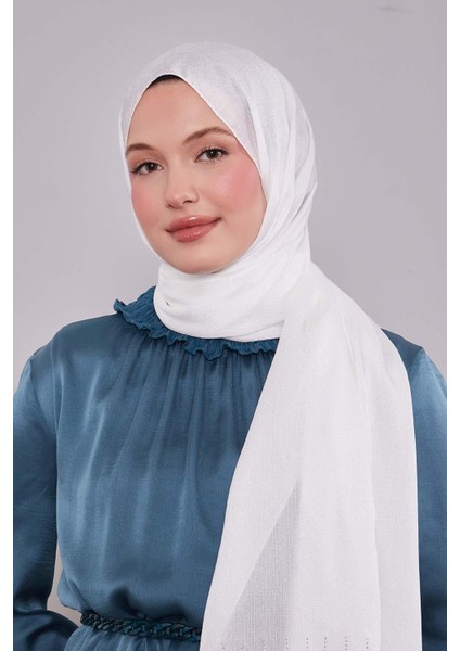 Beyaz Damla Taşlı Diamond Şal modelleri