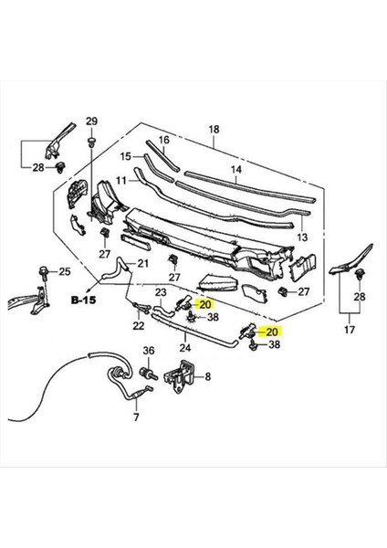 2pcs Ön Cam Yıkayıcı Nozul Jet 76810-TF0-G01 Honda Ge8 Caz Fit 2008-2013 Hood Ön Cam Yıkayıcı Sprey Jet (Yurt Dışından)
