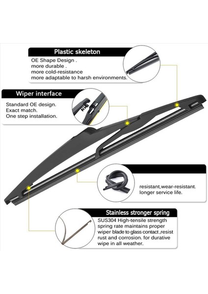 Toyota Için 20X Rav4 2013-2017 Arka Silecek Kol Bıçağı Seti 85242-42040 Fabrika Değiştirme Aksesuarları Parçaları (Yurt Dışından) modelleri