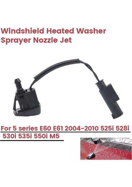 2x Ön Cam Isıtmalı Yıkayıcı Püskürtücü Nozul Jet 61667046060 -Bmw 5 Serisi E60 E61 2004-2010 525I 528I 530I 535I 550I (Yurt Dışından) fırsatları